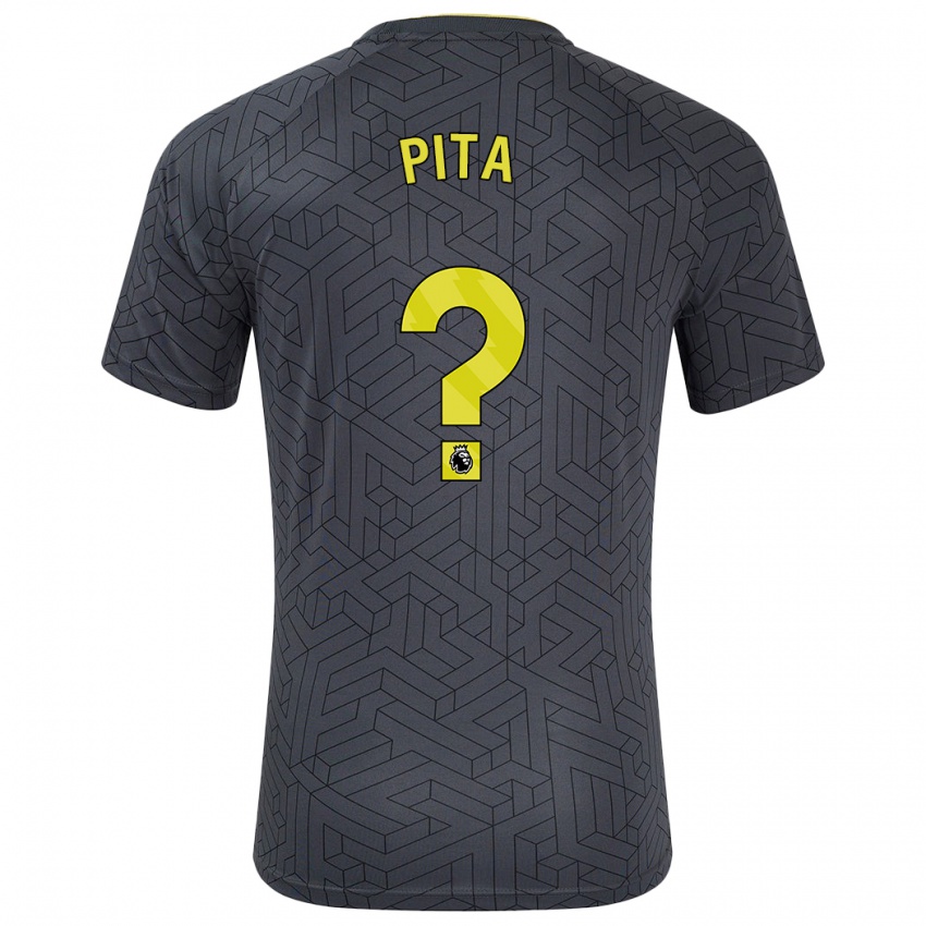 Hombre Camiseta Shea Pita #0 Negro Amarillo 2ª Equipación 2024/25 La Camisa Chile