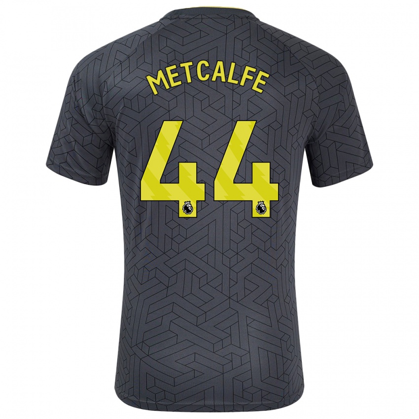 Hombre Camiseta Jenson Metcalfe #44 Negro Amarillo 2ª Equipación 2024/25 La Camisa Chile