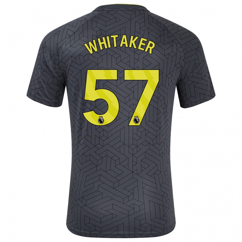 Hombre Camiseta Charlie Whitaker #57 Negro Amarillo 2ª Equipación 2024/25 La Camisa Chile