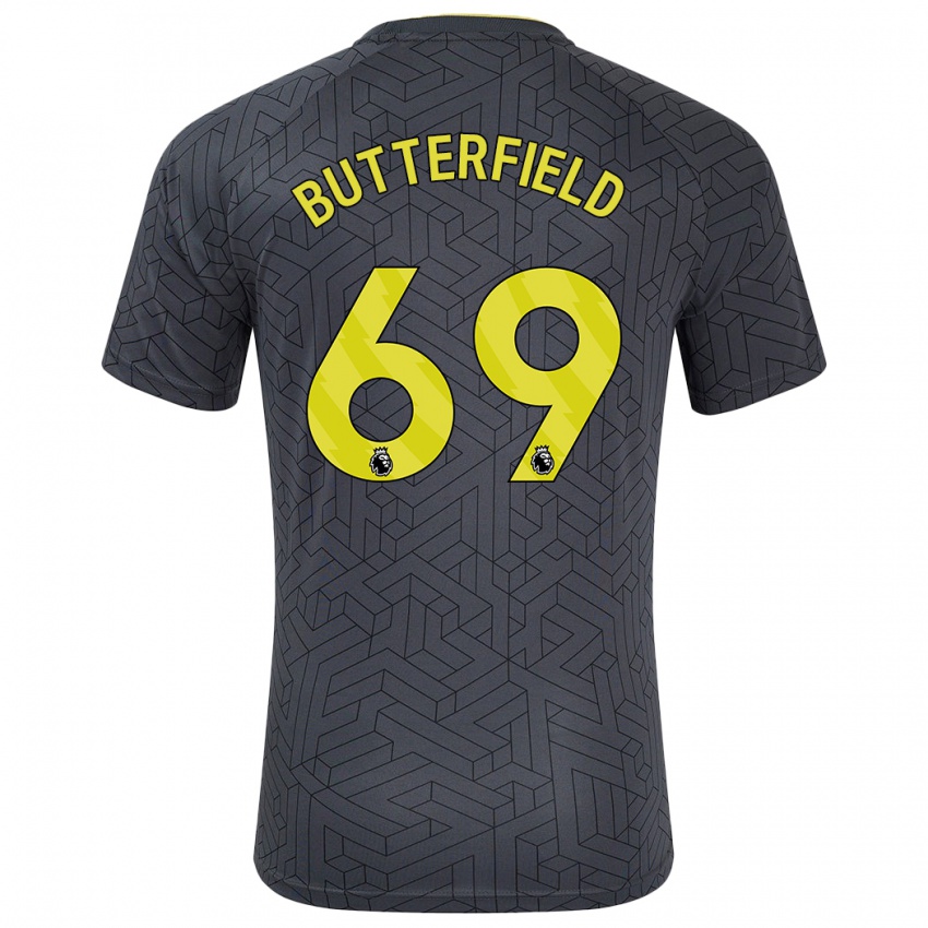 Hombre Camiseta Luke Butterfield #69 Negro Amarillo 2ª Equipación 2024/25 La Camisa Chile