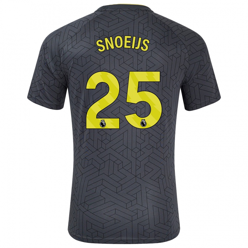 Hombre Camiseta Katja Snoeijs #25 Negro Amarillo 2ª Equipación 2024/25 La Camisa Chile