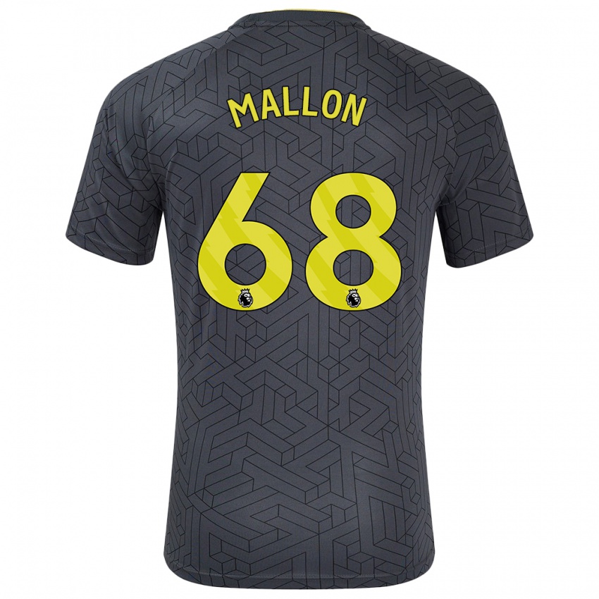 Hombre Camiseta Mathew Mallon #68 Negro Amarillo 2ª Equipación 2024/25 La Camisa Chile