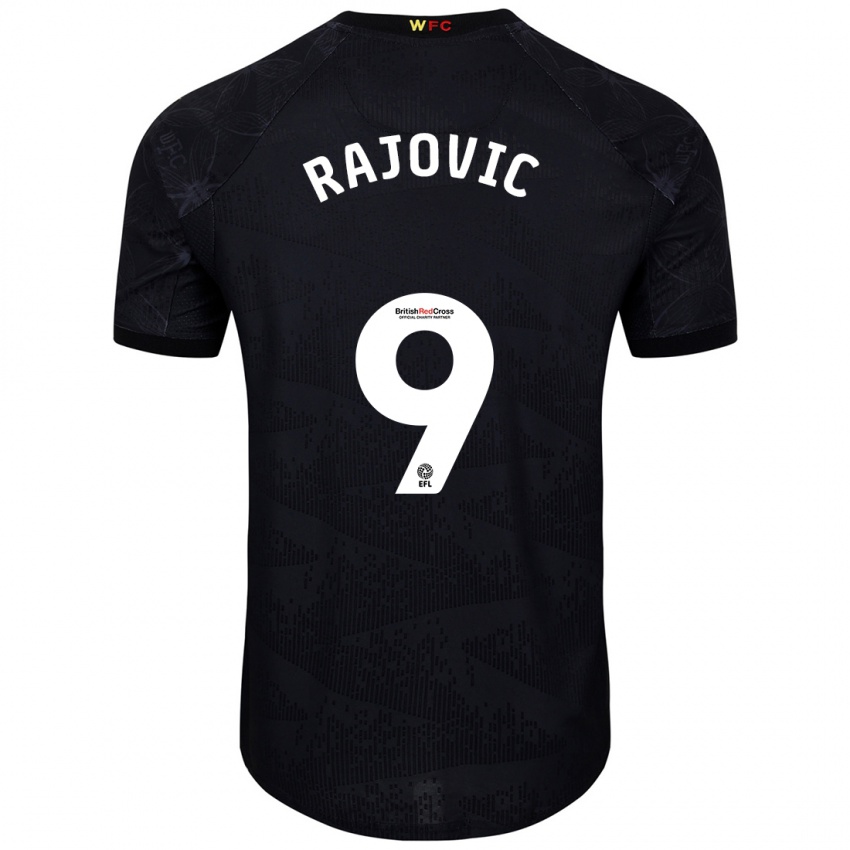 Hombre Camiseta Mileta Rajovic #9 Negro Blanco 2ª Equipación 2024/25 La Camisa Chile