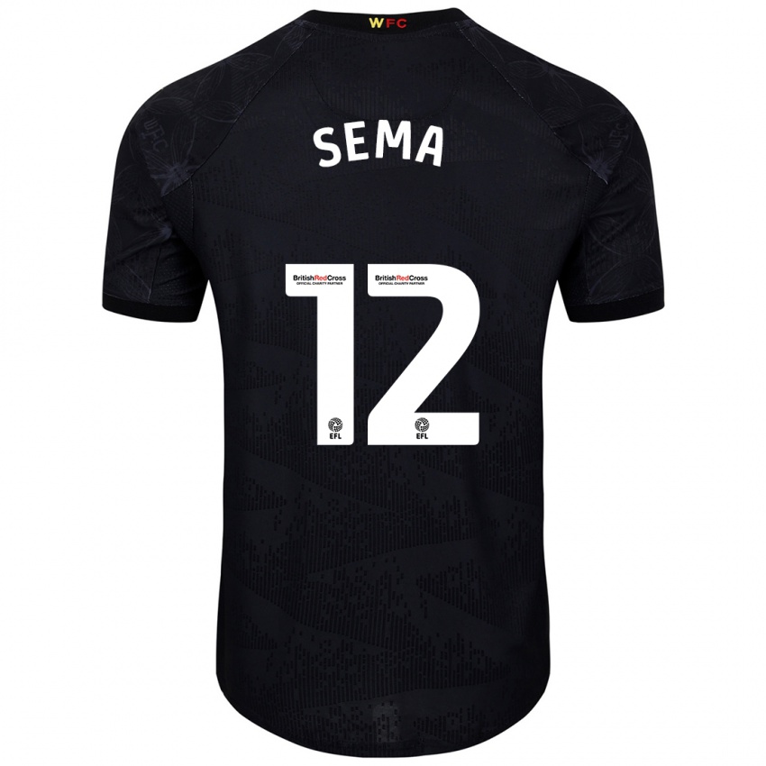 Hombre Camiseta Ken Sema #12 Negro Blanco 2ª Equipación 2024/25 La Camisa Chile