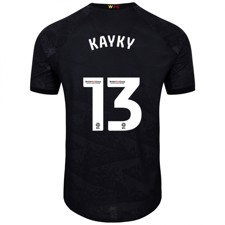 Hombre Camiseta Kayky Almeida #13 Negro Blanco 2ª Equipación 2024/25 La Camisa Chile