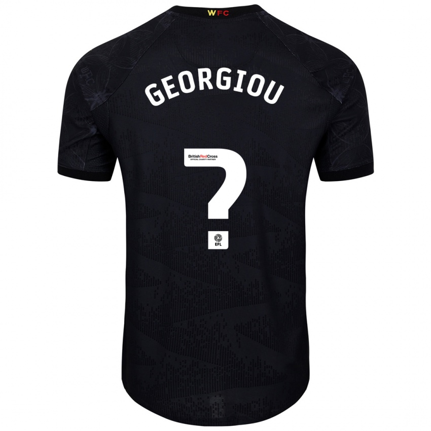 Hombre Camiseta Thomas Georgiou #0 Negro Blanco 2ª Equipación 2024/25 La Camisa Chile