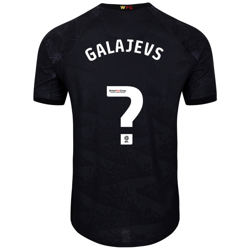 Hombre Camiseta Marats Galajevs #0 Negro Blanco 2ª Equipación 2024/25 La Camisa Chile