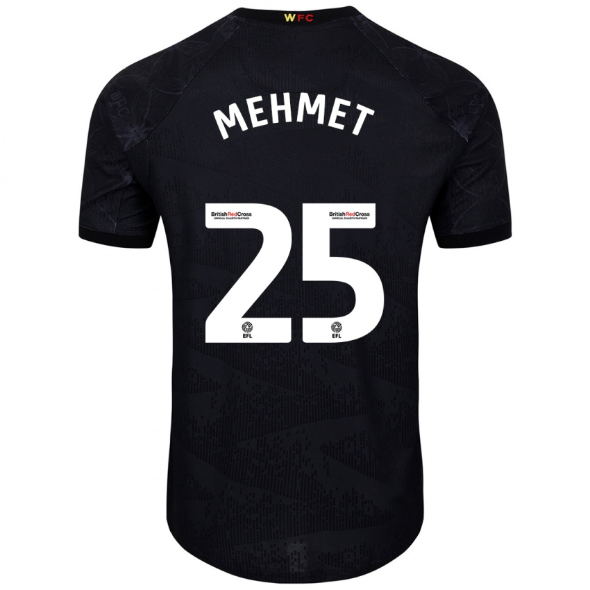 Hombre Camiseta Melis Mehmet #25 Negro Blanco 2ª Equipación 2024/25 La Camisa Chile