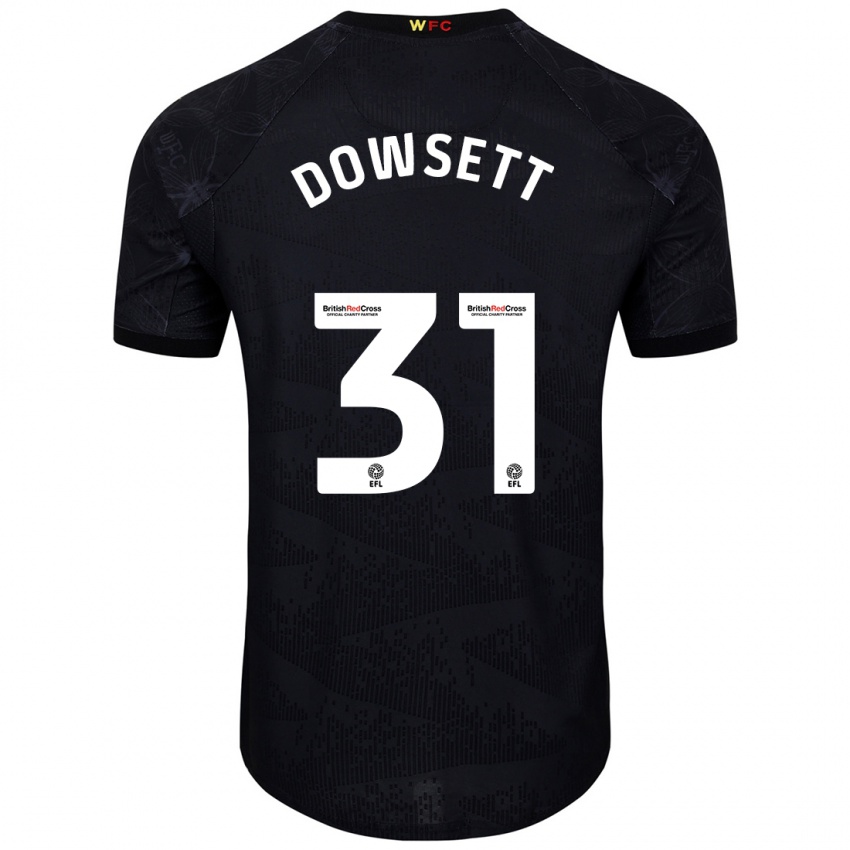 Hombre Camiseta Rebekah Dowsett #31 Negro Blanco 2ª Equipación 2024/25 La Camisa Chile