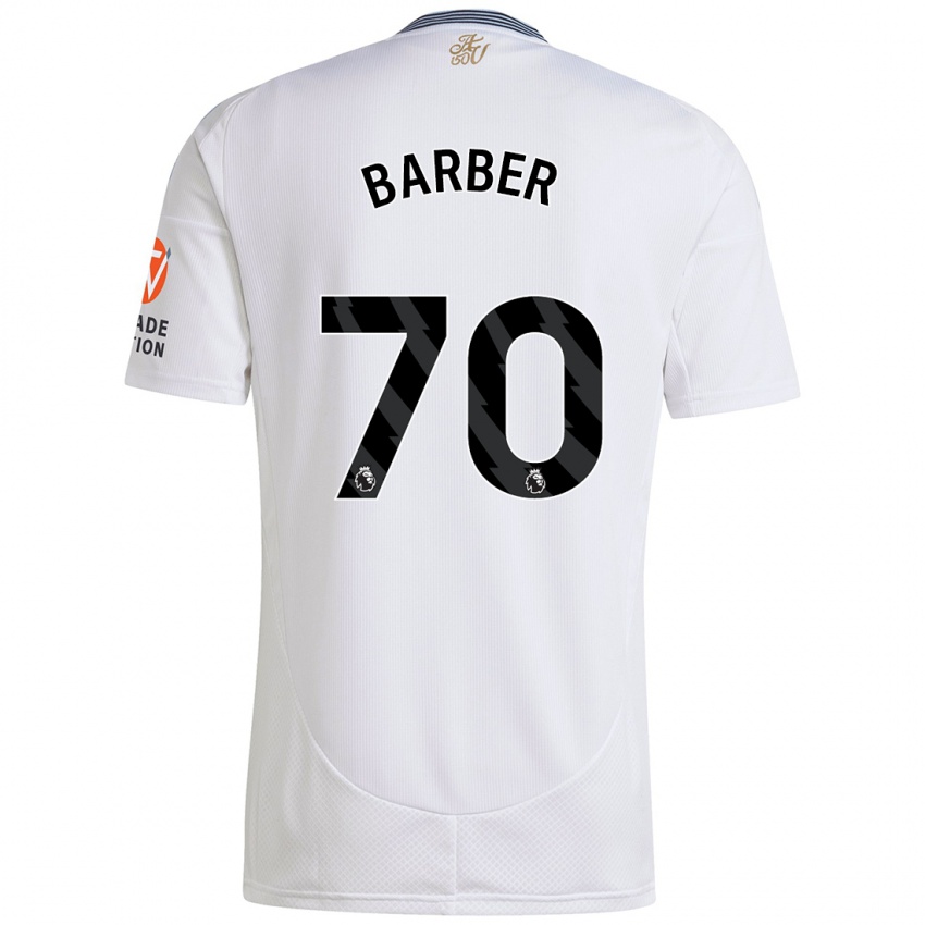 Hombre Camiseta Jayden Barber #70 Blanco 2ª Equipación 2024/25 La Camisa Chile