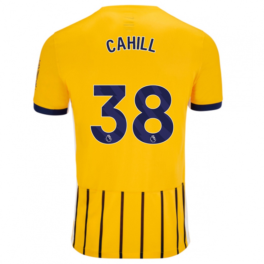 Hombre Camiseta Killian Cahill #38 Dorado Azul Rayas 2ª Equipación 2024/25 La Camisa Chile