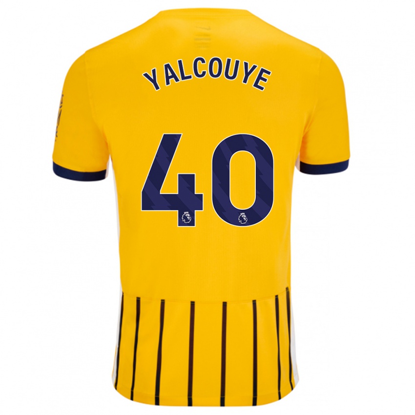 Hombre Camiseta Malick Junior Yalcouyé #40 Dorado Azul Rayas 2ª Equipación 2024/25 La Camisa Chile