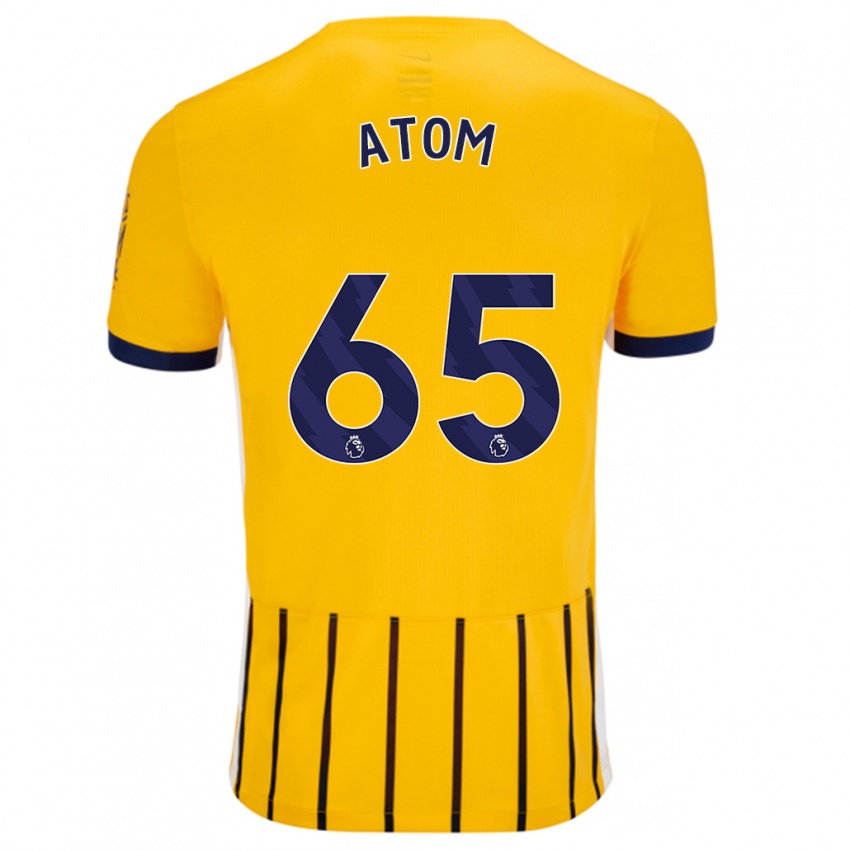 Hombre Camiseta Noel Atom #65 Dorado Azul Rayas 2ª Equipación 2024/25 La Camisa Chile