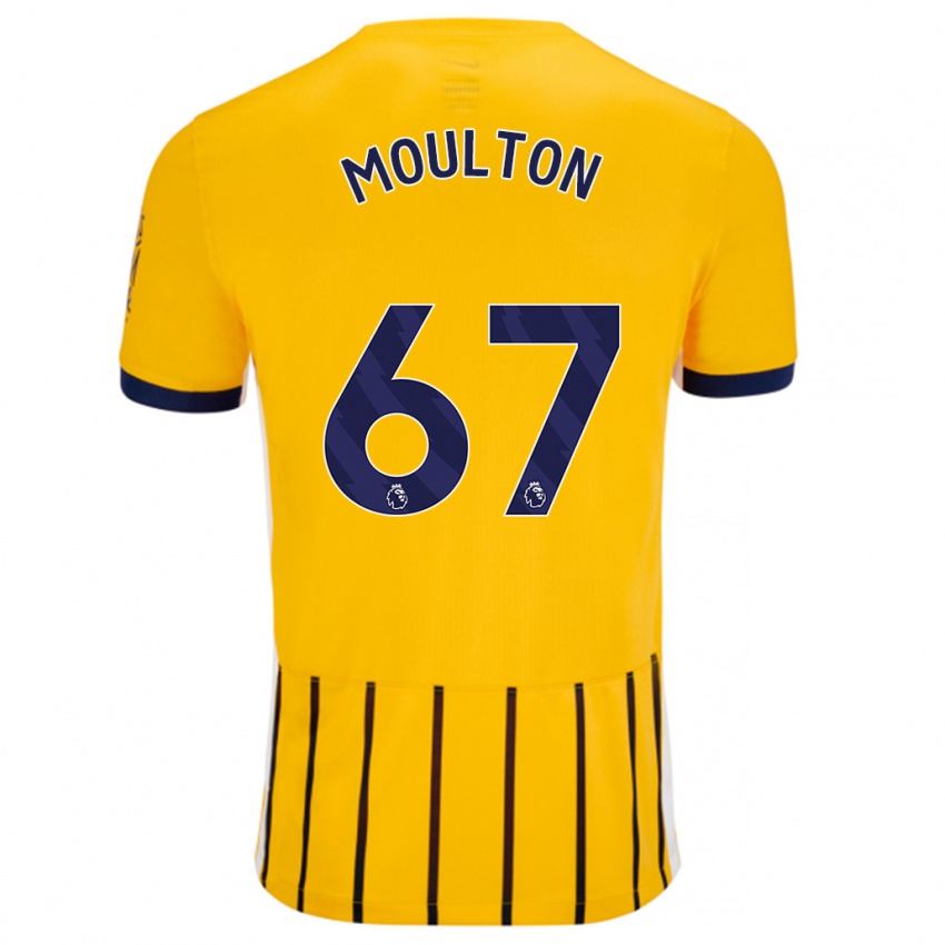 Hombre Camiseta Remeiro Moulton #67 Dorado Azul Rayas 2ª Equipación 2024/25 La Camisa Chile