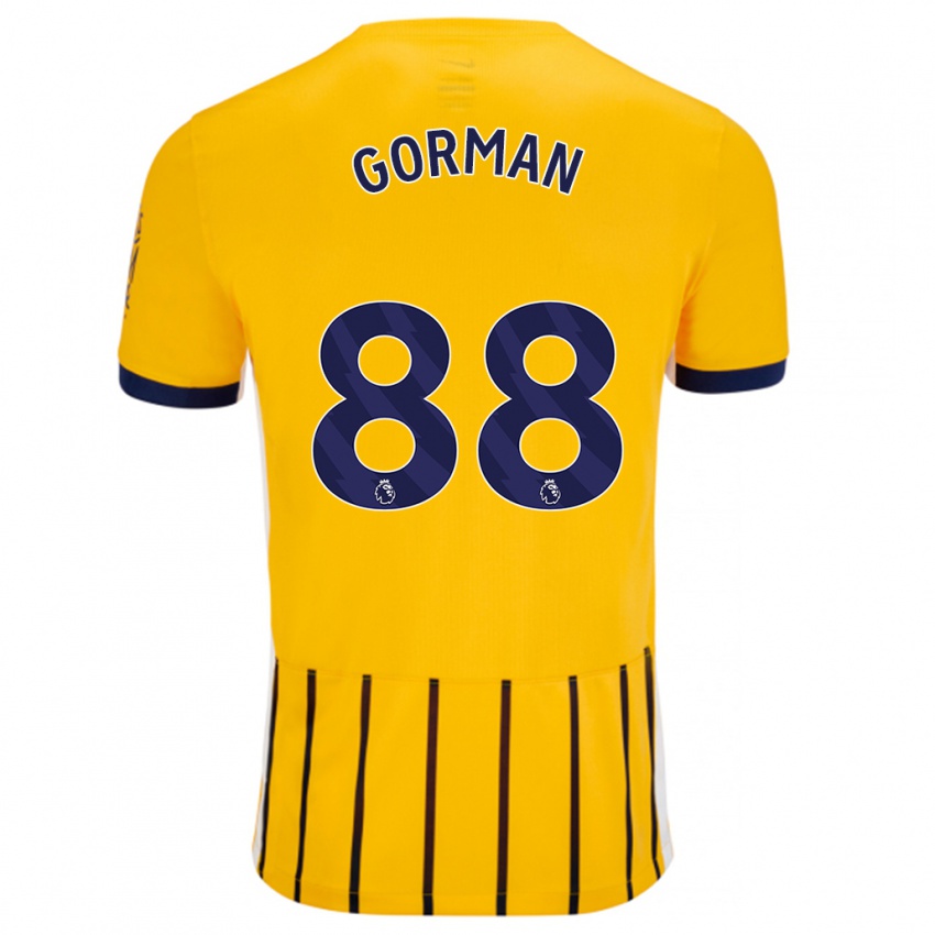 Hombre Camiseta Ronnie Gorman #88 Dorado Azul Rayas 2ª Equipación 2024/25 La Camisa Chile