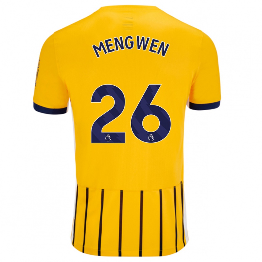 Hombre Camiseta Li Mengwen #26 Dorado Azul Rayas 2ª Equipación 2024/25 La Camisa Chile