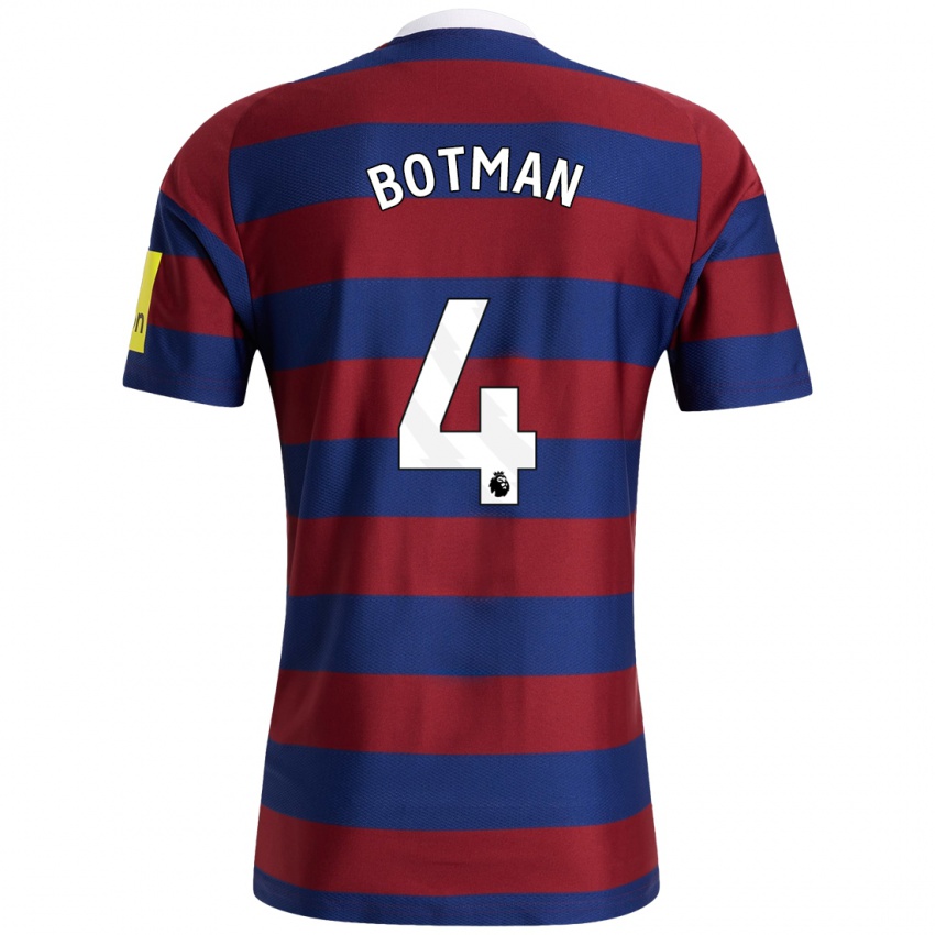 Hombre Camiseta Sven Botman #4 Burdeos Azul Marino 2ª Equipación 2024/25 La Camisa Chile