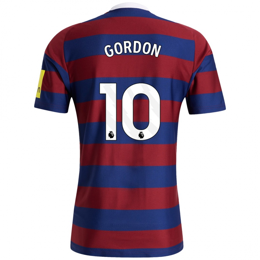 Hombre Camiseta Anthony Gordon #10 Burdeos Azul Marino 2ª Equipación 2024/25 La Camisa Chile