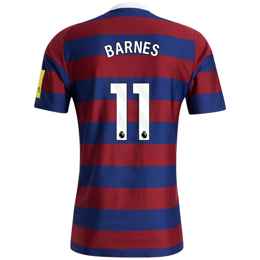 Hombre Camiseta Harvey Barnes #11 Burdeos Azul Marino 2ª Equipación 2024/25 La Camisa Chile