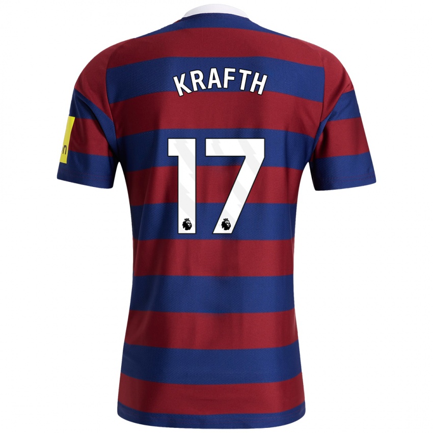 Hombre Camiseta Emil Krafth #17 Burdeos Azul Marino 2ª Equipación 2024/25 La Camisa Chile