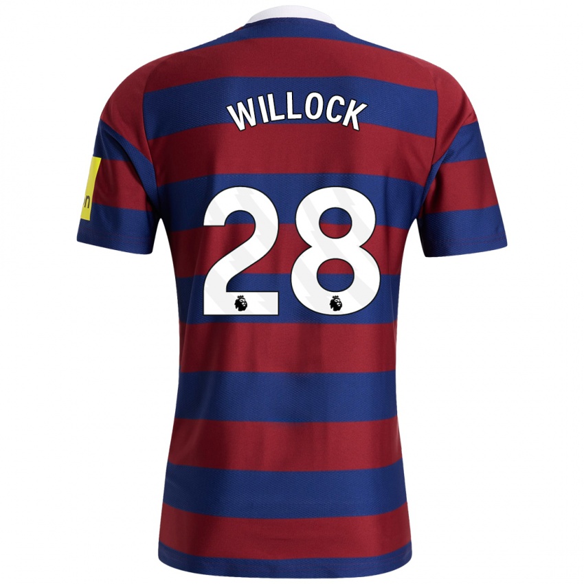 Hombre Camiseta Joe Willock #28 Burdeos Azul Marino 2ª Equipación 2024/25 La Camisa Chile