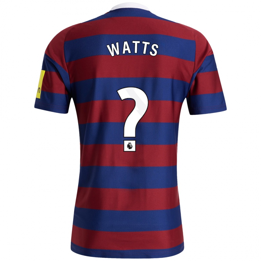 Hombre Camiseta Logan Watts #0 Burdeos Azul Marino 2ª Equipación 2024/25 La Camisa Chile