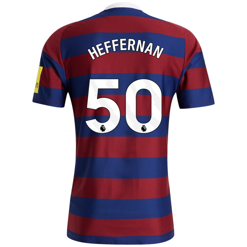 Hombre Camiseta Cathal Heffernan #50 Burdeos Azul Marino 2ª Equipación 2024/25 La Camisa Chile