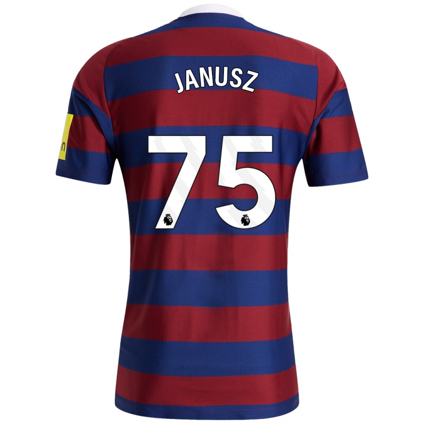 Hombre Camiseta Adrian Janusz #75 Burdeos Azul Marino 2ª Equipación 2024/25 La Camisa Chile