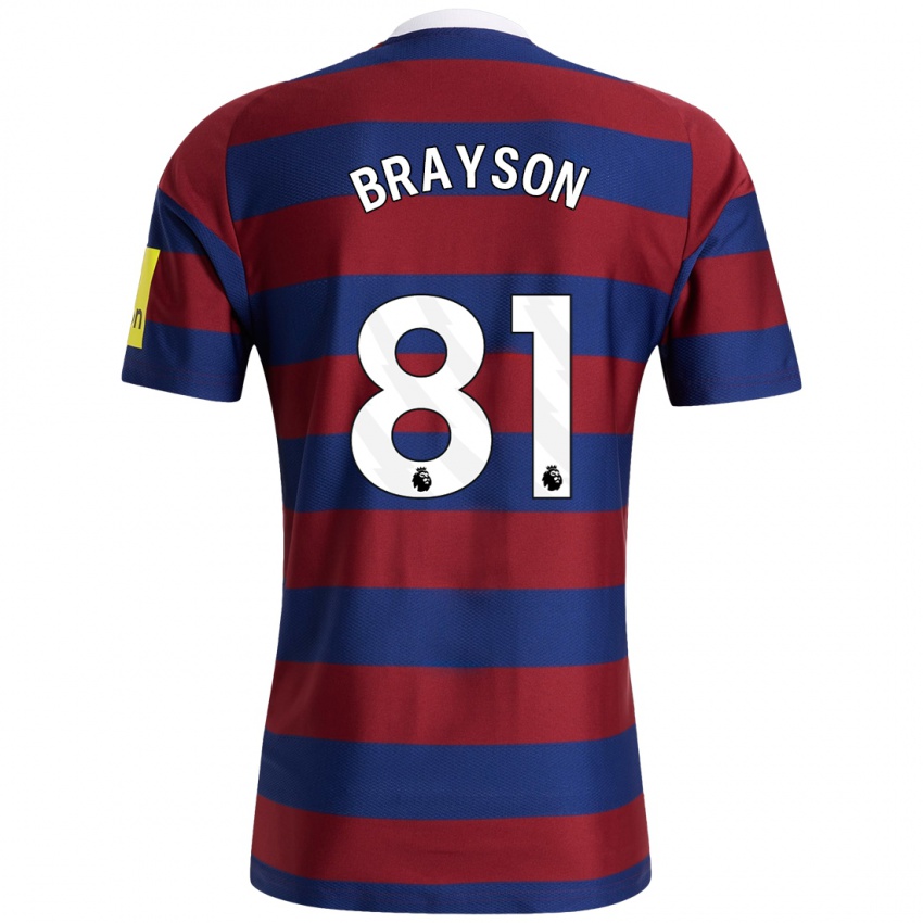 Hombre Camiseta Joe Brayson #81 Burdeos Azul Marino 2ª Equipación 2024/25 La Camisa Chile