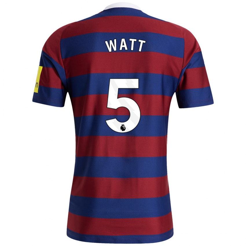 Hombre Camiseta Olivia Watt #5 Burdeos Azul Marino 2ª Equipación 2024/25 La Camisa Chile