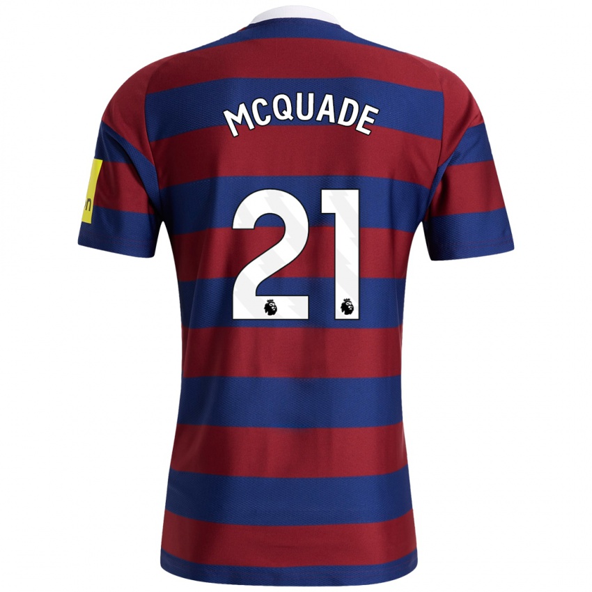 Hombre Camiseta Jasmine Mcquade #21 Burdeos Azul Marino 2ª Equipación 2024/25 La Camisa Chile