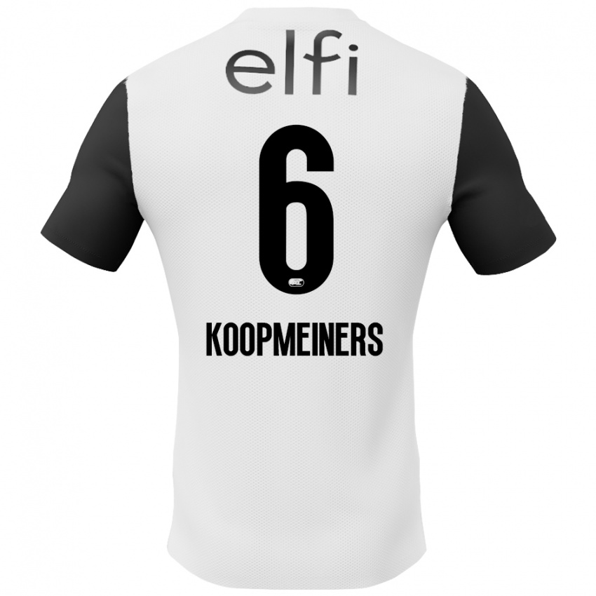 Hombre Camiseta Peer Koopmeiners #6 Blanco Negro 2ª Equipación 2024/25 La Camisa Chile