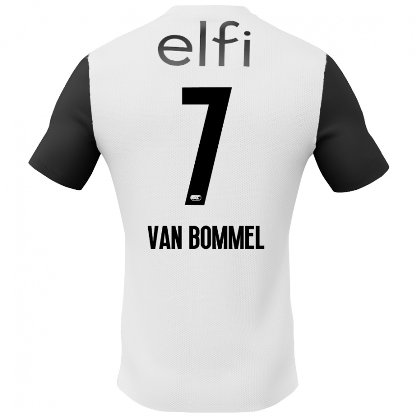 Hombre Camiseta Ruben Van Bommel #7 Blanco Negro 2ª Equipación 2024/25 La Camisa Chile