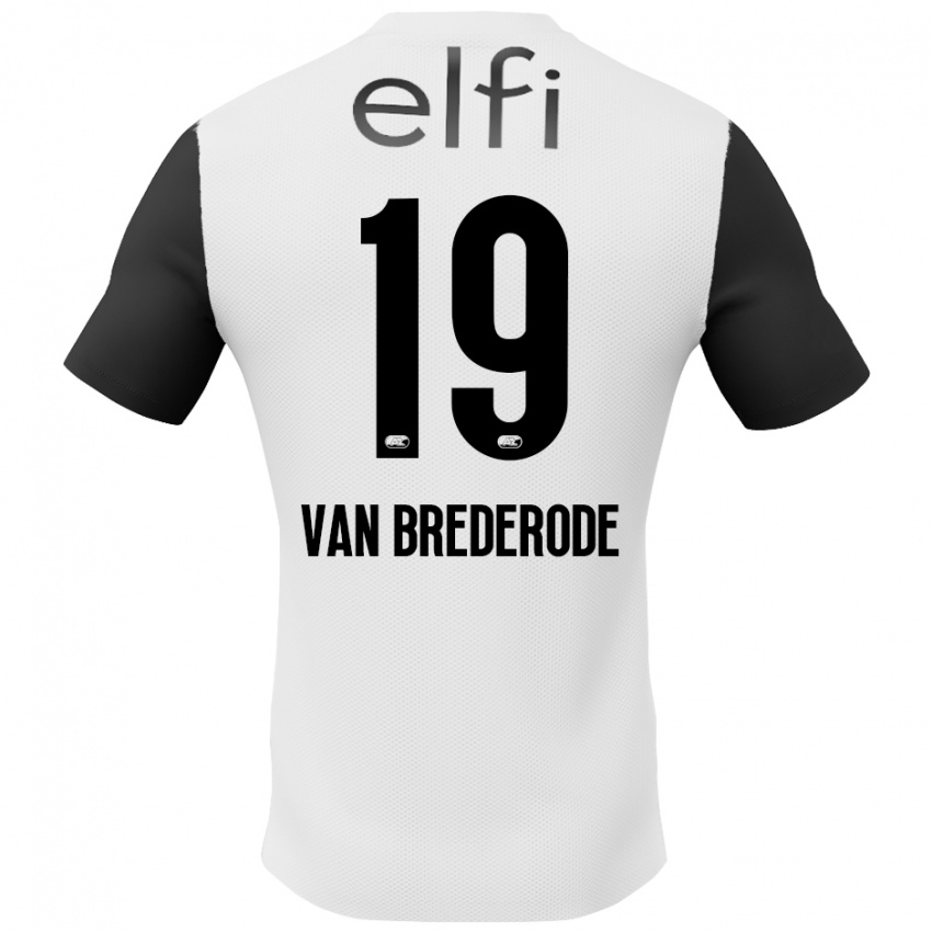 Hombre Camiseta Myron Van Brederode #19 Blanco Negro 2ª Equipación 2024/25 La Camisa Chile