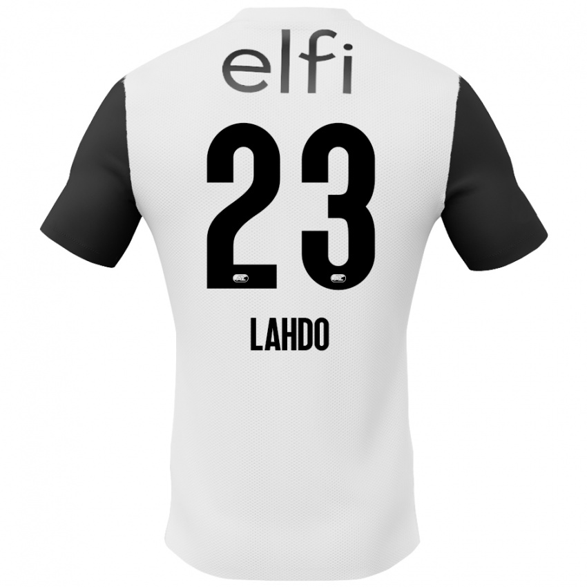 Hombre Camiseta Mayckel Lahdo #23 Blanco Negro 2ª Equipación 2024/25 La Camisa Chile