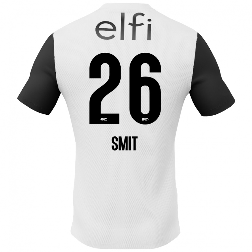 Hombre Camiseta Kees Smit #26 Blanco Negro 2ª Equipación 2024/25 La Camisa Chile