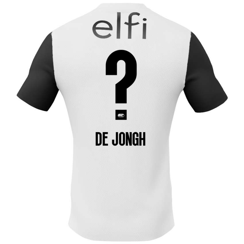 Hombre Camiseta Iain De Jongh #0 Blanco Negro 2ª Equipación 2024/25 La Camisa Chile