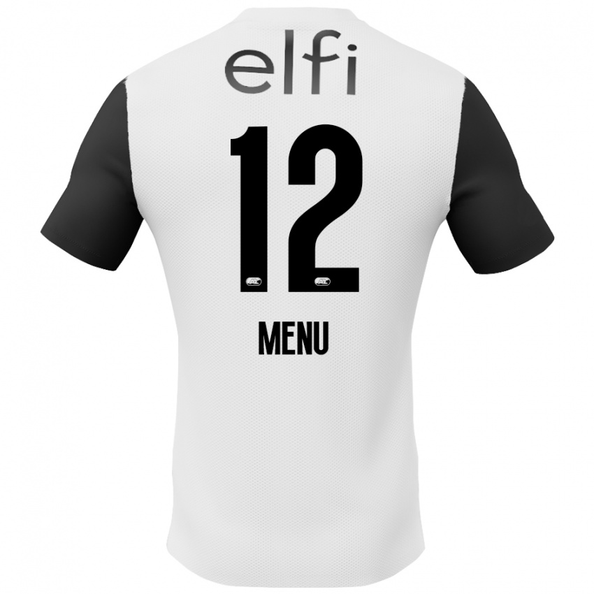 Hombre Camiseta Mathijs Menu #12 Blanco Negro 2ª Equipación 2024/25 La Camisa Chile