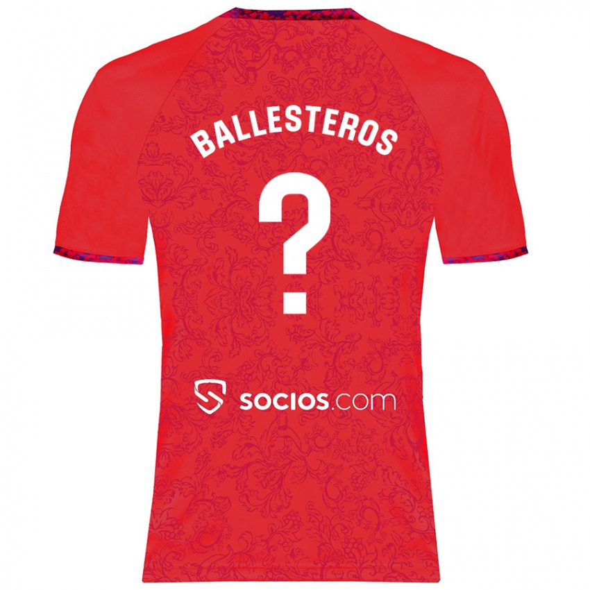 Hombre Camiseta Gonzalo Ballesteros #0 Rojo 2ª Equipación 2024/25 La Camisa Chile