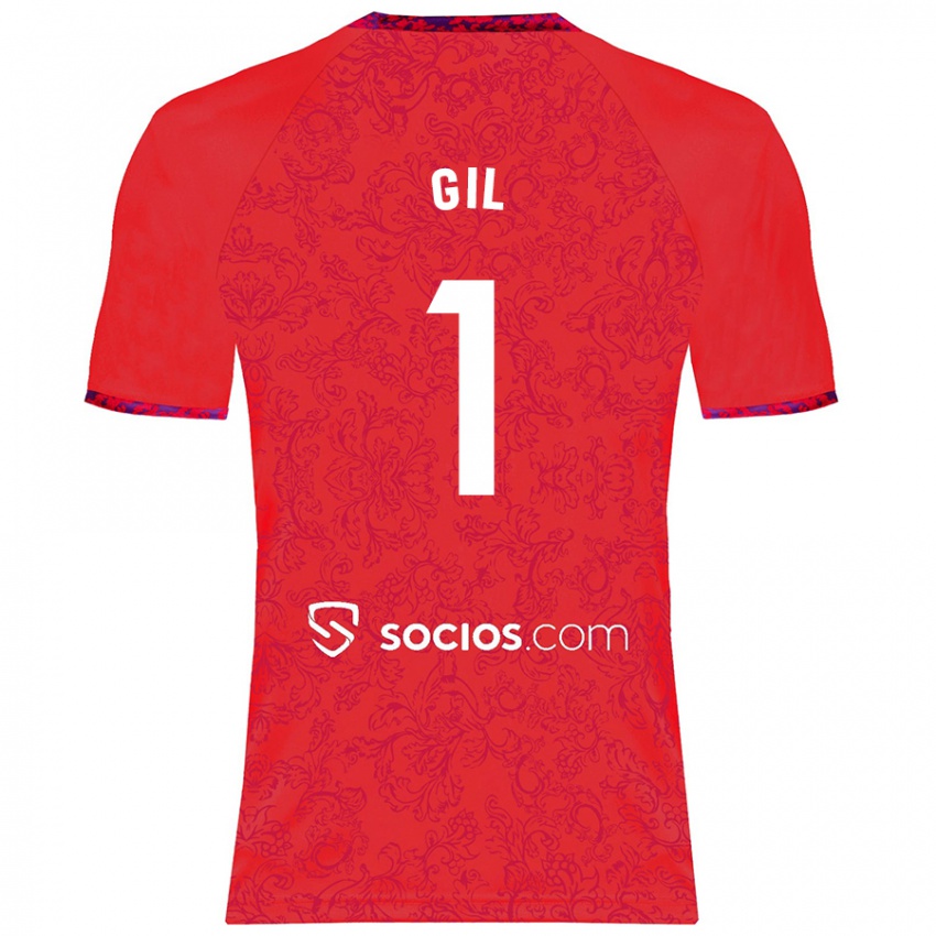 Hombre Camiseta David Gil #1 Rojo 2ª Equipación 2024/25 La Camisa Chile