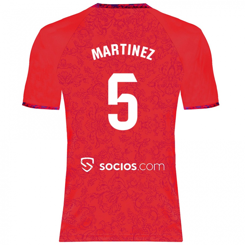 Hombre Camiseta Sergio Martínez #5 Rojo 2ª Equipación 2024/25 La Camisa Chile