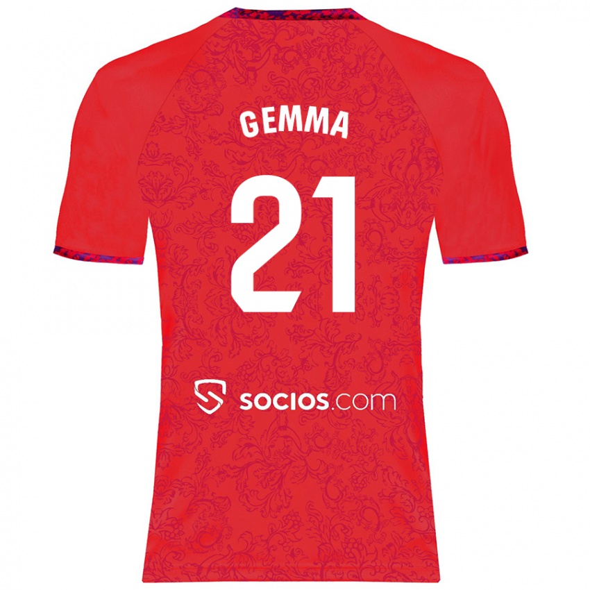 Hombre Camiseta Gemma Gili Giner #21 Rojo 2ª Equipación 2024/25 La Camisa Chile