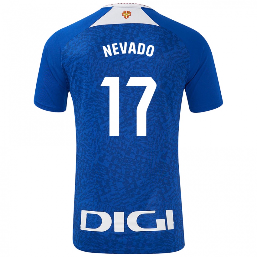 Hombre Camiseta Nerea Nevado Gómez #17 Azul Real 2ª Equipación 2024/25 La Camisa Chile