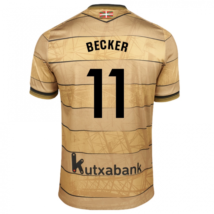 Hombre Camiseta Sheraldo Becker #11 Marrón 2ª Equipación 2024/25 La Camisa Chile