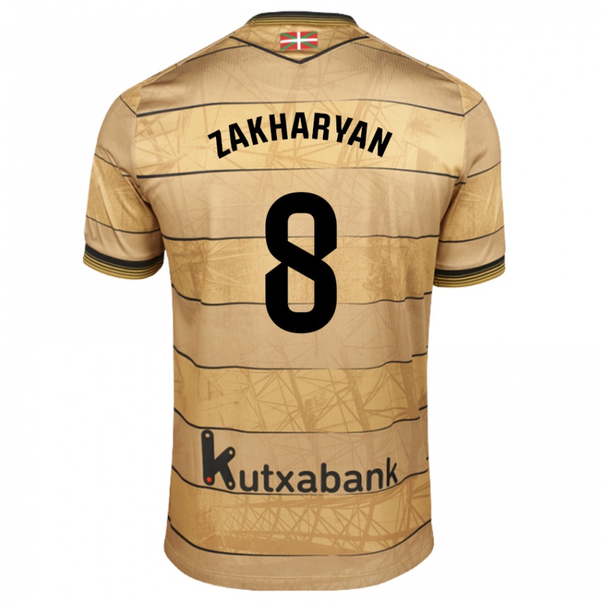 Hombre Camiseta Arsen Zakharyan #8 Marrón 2ª Equipación 2024/25 La Camisa Chile