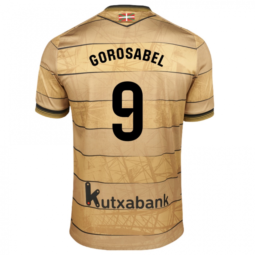 Hombre Camiseta Jakes Gorosabel #9 Marrón 2ª Equipación 2024/25 La Camisa Chile