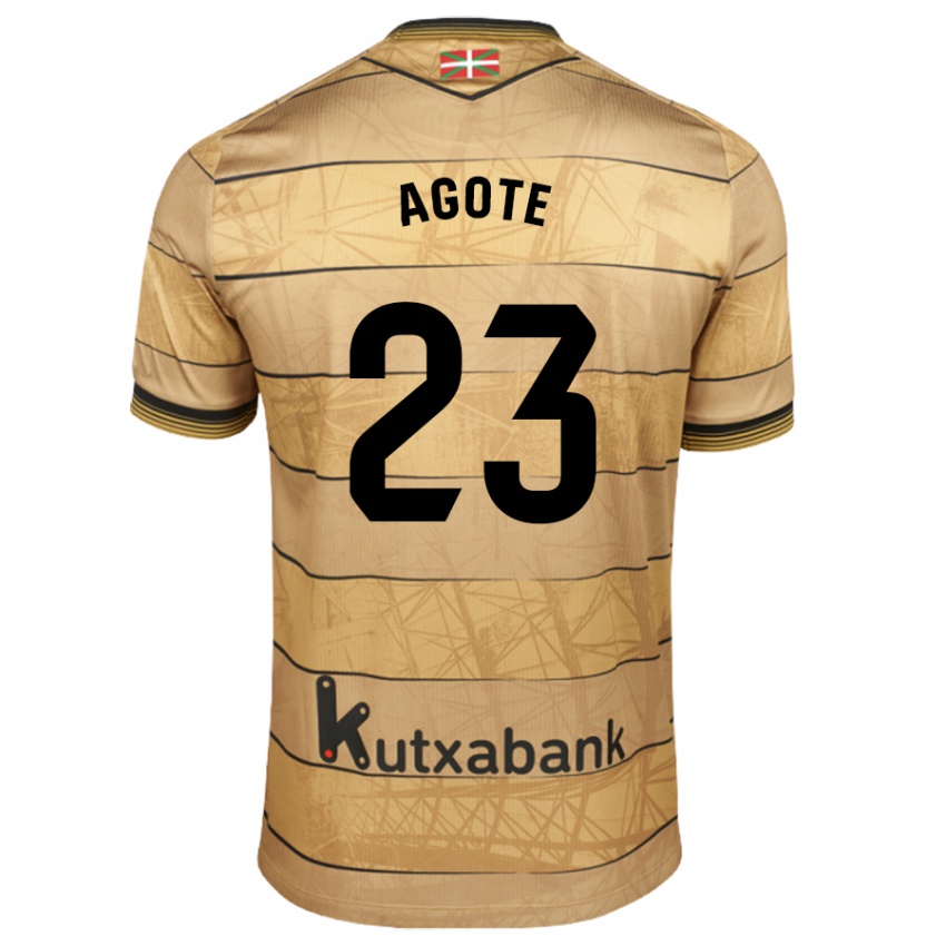 Hombre Camiseta Unax Agote #23 Marrón 2ª Equipación 2024/25 La Camisa Chile