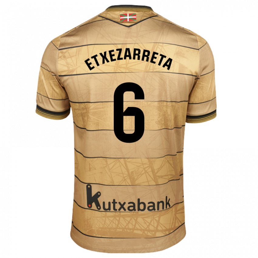 Hombre Camiseta Ane Etxezarreta Aierbe #6 Marrón 2ª Equipación 2024/25 La Camisa Chile