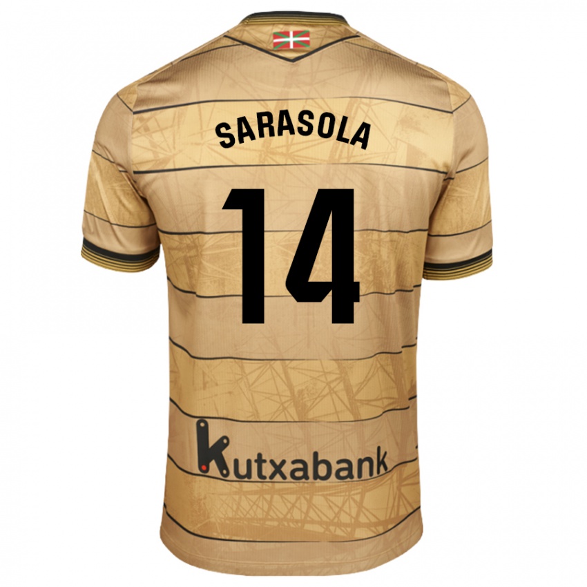 Hombre Camiseta Izarne Sarasola Beain #14 Marrón 2ª Equipación 2024/25 La Camisa Chile