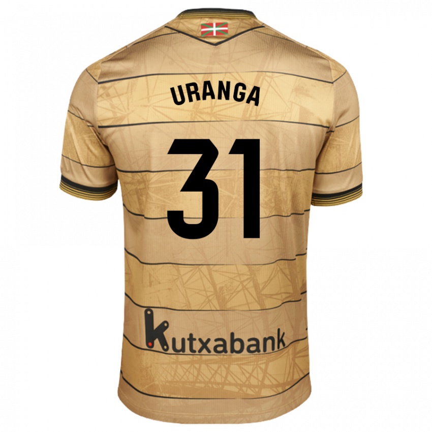 Hombre Camiseta Haizea Uranga Agirre #31 Marrón 2ª Equipación 2024/25 La Camisa Chile